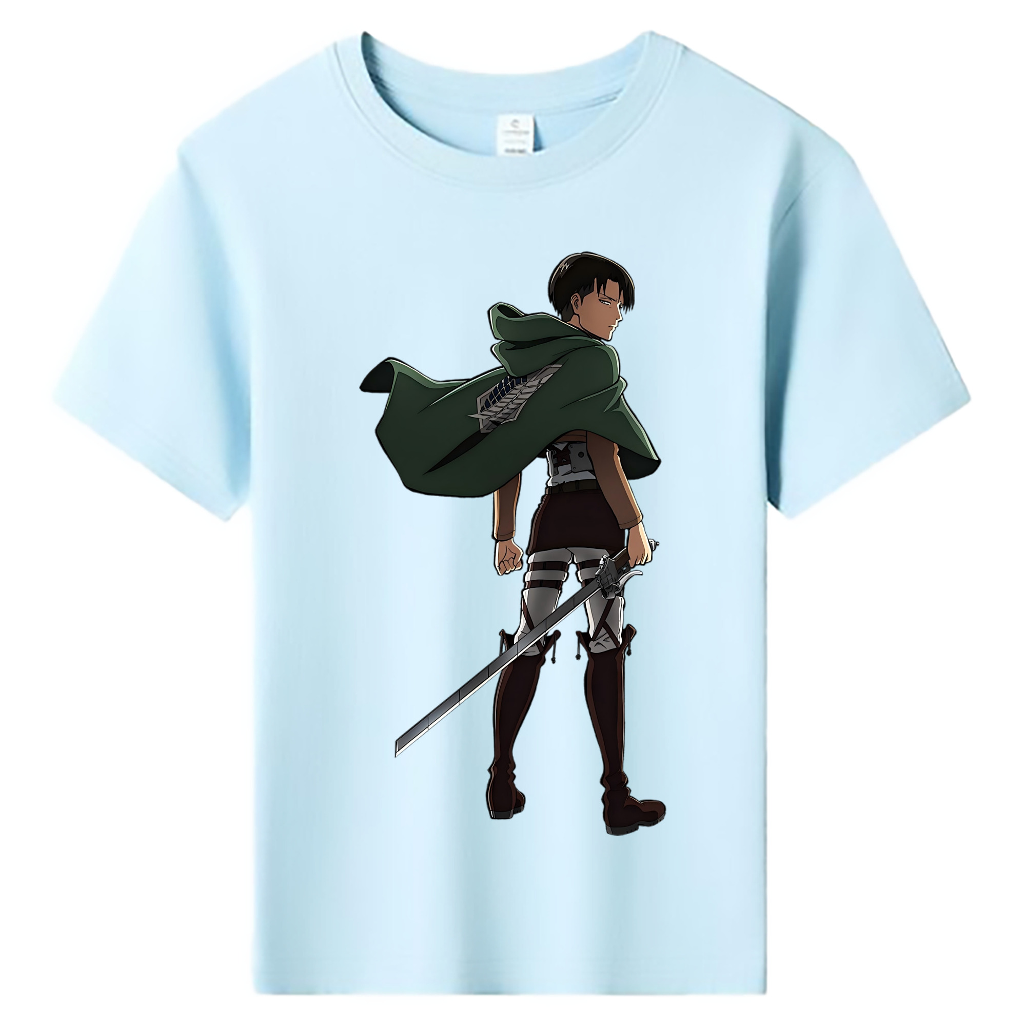 （画像用） 進撃の巨人 リヴァイ·アッカーマン Attack on Titan Levi Ackerman 綿100％キッズTシャツ（フロントプリント）